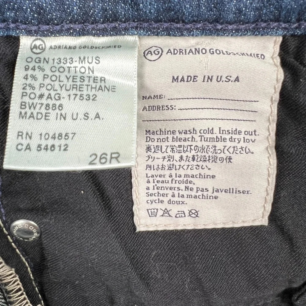 AG the Stilt Roll Up Jeans Womens‎ 26R Denim Blue Adriano Goldschmied Crop Ankle
